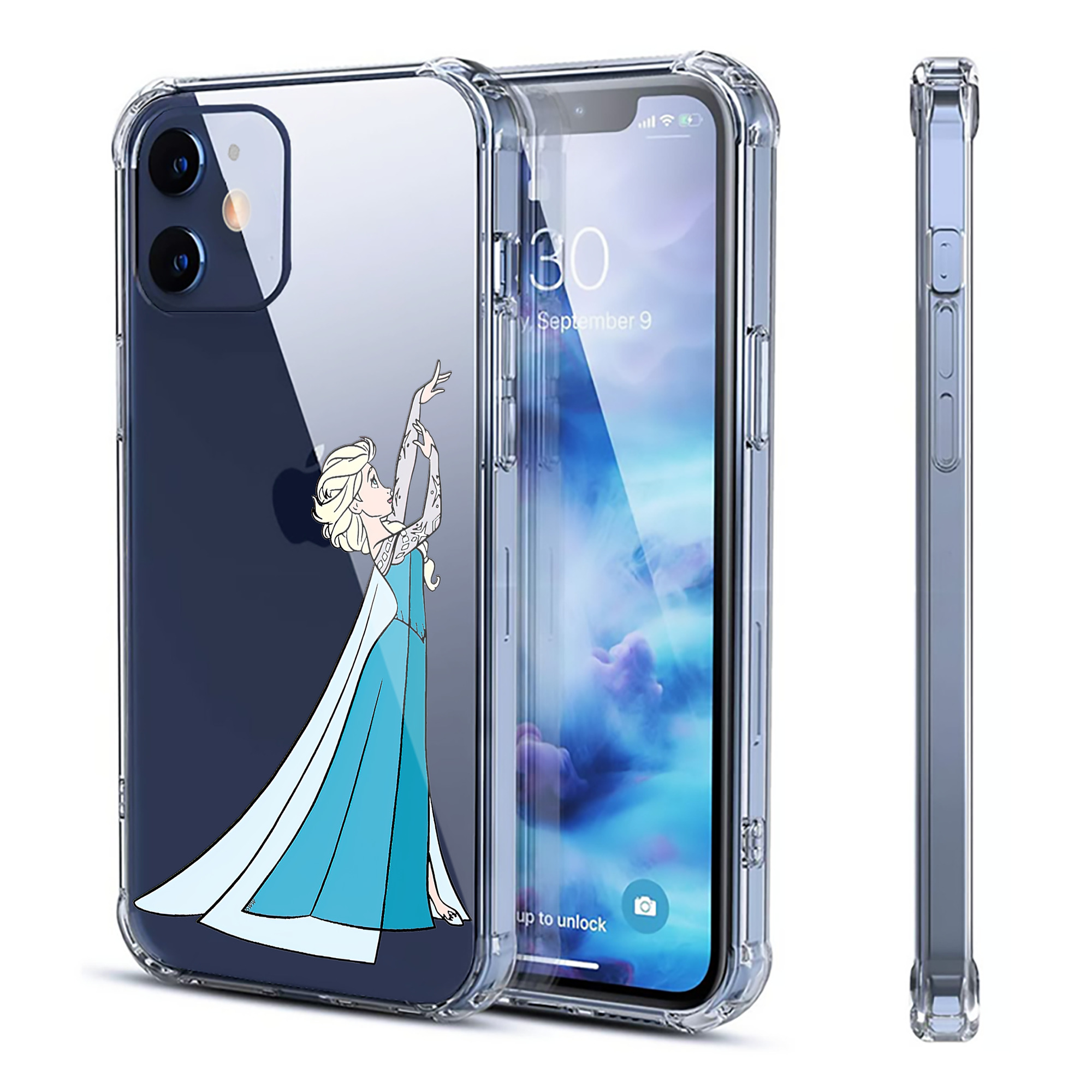 （画像用） アナと雪の女王 アンナ エルサ Frozen Anna Elsa 【iPhone 12シリーズ対応】透明スマホケース（クリアソフトケース）